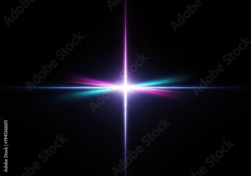 Intense, ethereal light source radiating brilliant energy across a dark, abstract void, providing a high-key background element, futuristic, rendering, backdrop