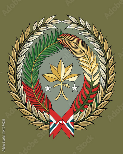 Traditional Remembrance Crossed National Symbols Vector