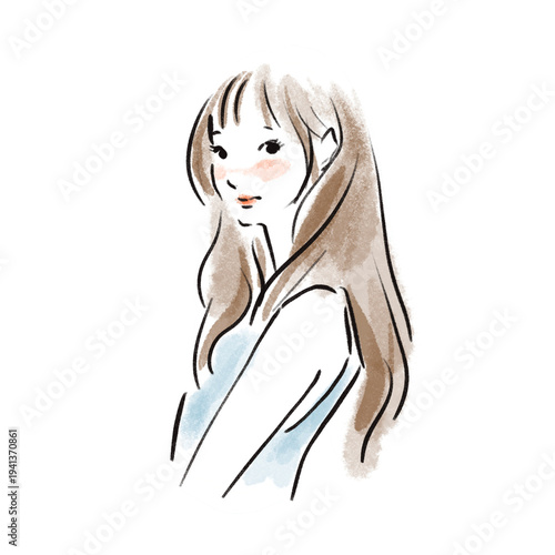 おしゃれな日本人女性広告素材
