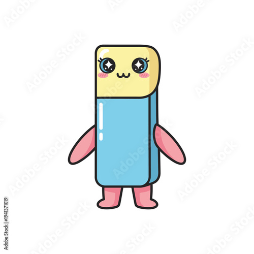 Cute Cartoon Character With Smiling Face.