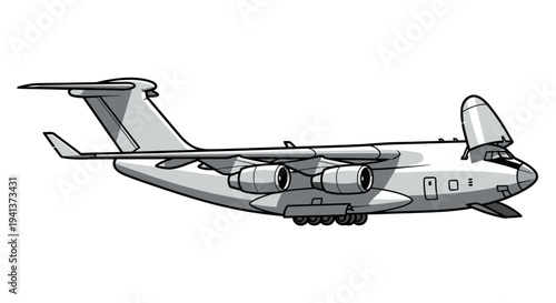 Heavy Lift Transport Aircraft Flying in Clear Skies