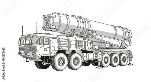 Heavy Transport Vehicle with Large Cylindrical Cargo