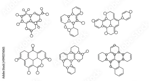 Chemical structures of various polycyclic aromatic hydrocarbons and related compounds