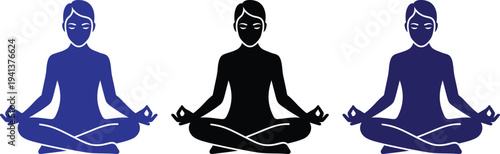 Yoga icon set. Yoga logo icon.