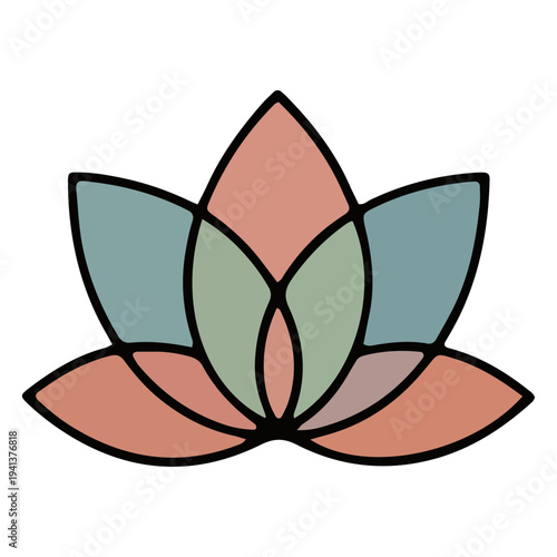 Minimalist Lotus Flower Icon