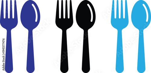 spoon and fork icon. spoon logo.