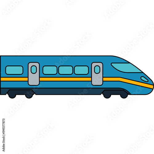 Blue High-Speed Train Icon
