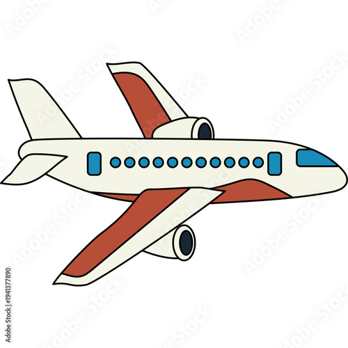 Cartoon Airplane Illustration
