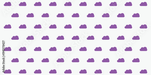 Flat Purple Cloud Icons Grid Pattern Background