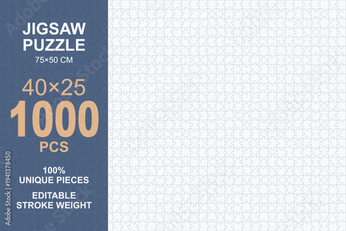 Blank Jigsaw Puzzle Template 1000 Pieces for Custom DIY Crafting and Artistic Creation