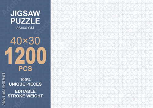 Blank Jigsaw Puzzle Template 1200 Pieces for Custom DIY Crafting and Artistic Creation
