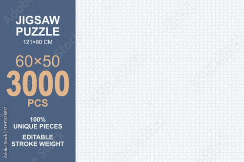Blank Jigsaw Puzzle Template 3000 Pieces for Custom DIY Crafting and Artistic Creation
