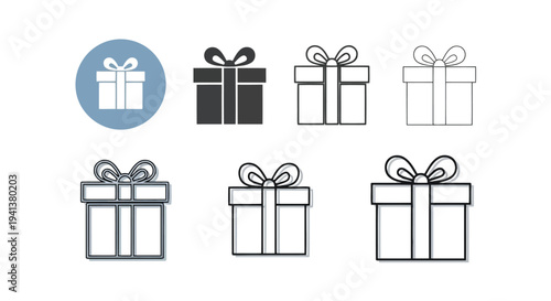 Variety of gift boxes in different styles and wrapping designs