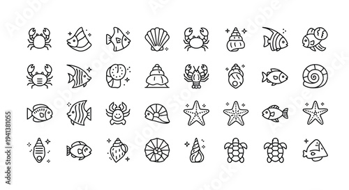 Ancient egyptian hieroglyphics featuring marine life and celestial symbols