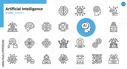 Illustrative representation of various applications and concepts in artificial intelligence