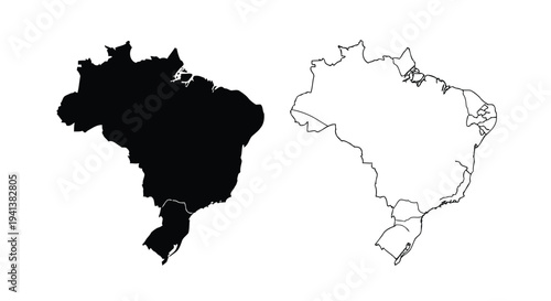 Comparison of brazil's geographical and political map representations