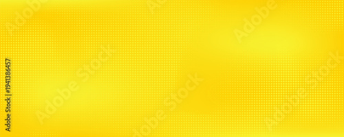 Yellow halftone pattern. Retro comic gradient background. Bright orange pixelated dotted texture overlay. Vector backdrop for poster, banner, advertisement