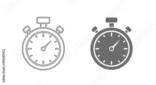 Two classic analog stopwatches in contrasting colors for timing purposes