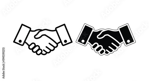 Two hands shaking in a formal agreement or partnership illustration