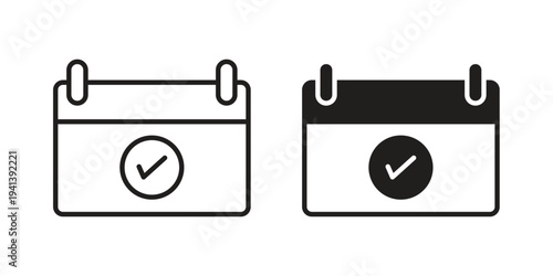 Appointment icon silhouette design. Editable stroke outline icon on white background