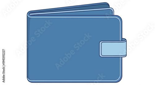 Blue Leather Wallet with Clasp Closure.