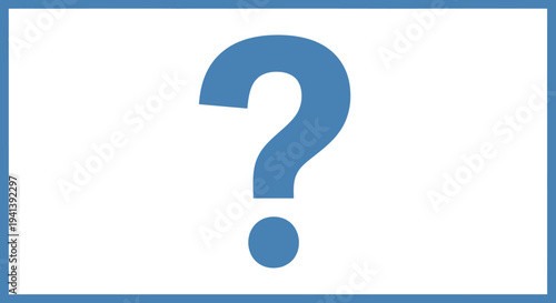 Blue Question Mark Symbol on White.