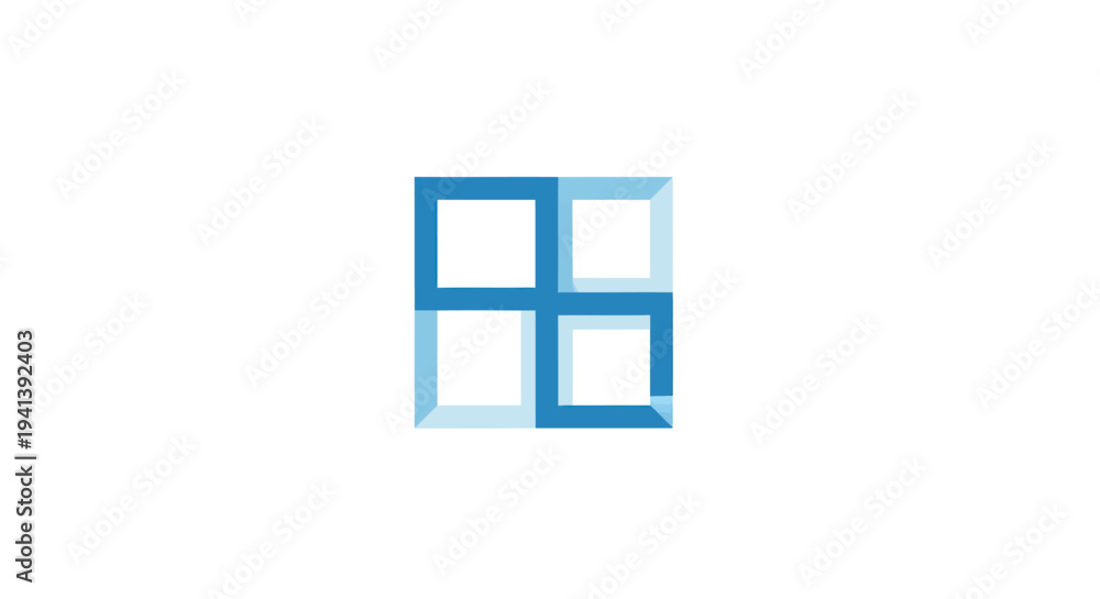 Obraz premium Blue Square Frames Arranged in Grid Pattern.