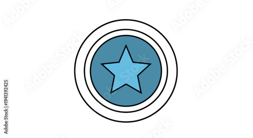 Blue Star Icon Simple Design Element.