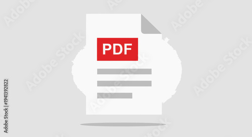 Digital Document PDF File Format Illustration.