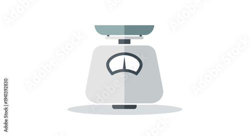 Digital Kitchen Scale on White Background.