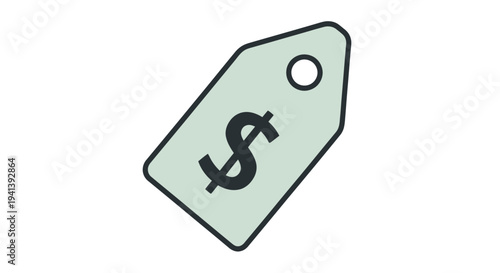 Dollar Sign on Price Tag Illustration.