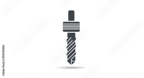 Drill Bit Tool Isolated on White Background.