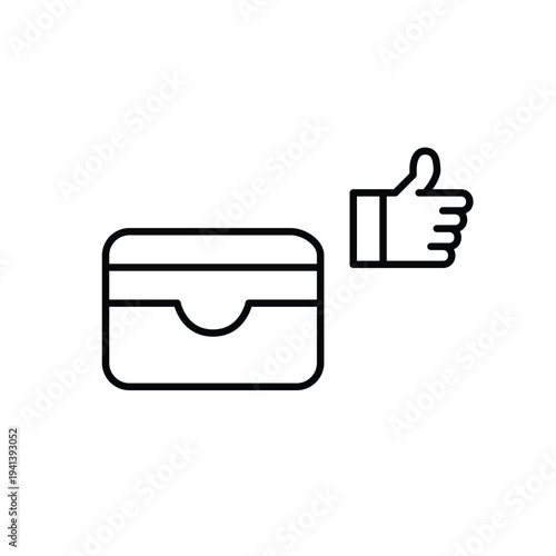 Cards in digital wallet and like symbol. Payment approval, safe wallet trust, card security rating. Pixel perfect, editable stroke vector icon