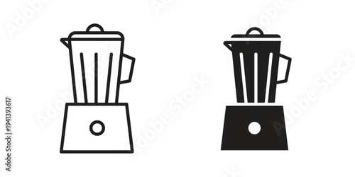 Blender icon silhouette design. Editable stroke outline icon on white background