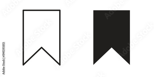 Bookmark icon silhouette design. Editable stroke outline icon on white background