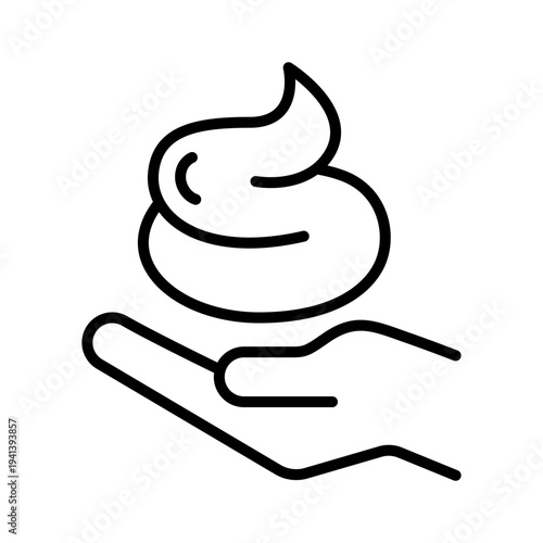 Foam cream and soap bubbles on hand line icon set, label, badge, logo, symbol, sign, black, flat vector, isolated illustration. Washing hands to keep clean icon set. Wash hands health care icons. 