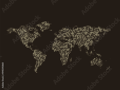 Abstract World map design in halftone style