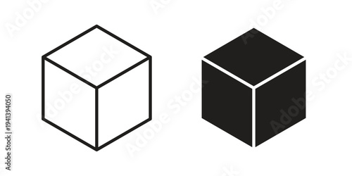 Box icon silhouette design. Editable stroke outline icon on white background