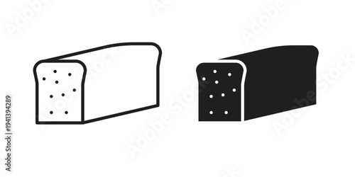 Bread loaf icon silhouette design. Editable stroke outline icon on white background