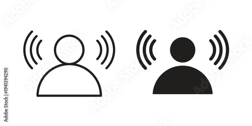 Brand awareness icon silhouette design. Editable stroke outline icon on white background