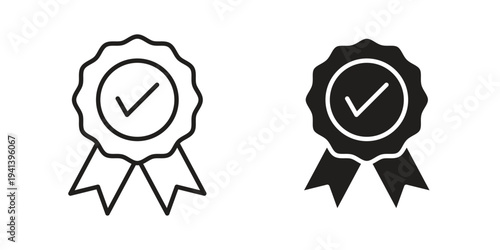 Certificate icon silhouette design. Editable stroke outline icon on white background