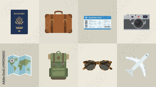 Travel Icons – Adventure, Tourism, and Vacation Essentials