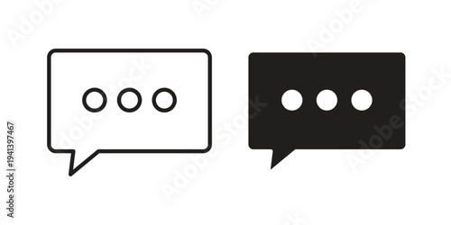Comments icon silhouette design. Editable stroke outline icon on white background