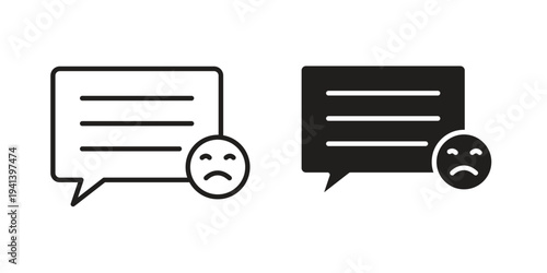 Complaint icon silhouette design. Editable stroke outline icon on white background