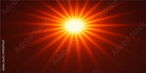 Abstract sunburst background vector featuring a bright orange and yellow light explosion with glowing star rays and warm energy beams for a high-intensity fire design