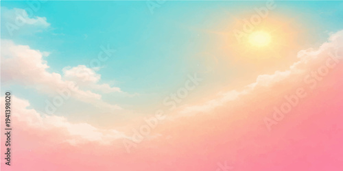 A beautiful heart shaped cloud floats in the bright blue sky during a sunny summer sunset, capturing the abstract beauty of nature and heavenly sunlight in a colorful orange cloudscape