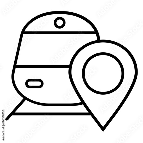 Train route icon vector. Railway navigation Illustration sign. metro line map symbol. Railway direction logo. 