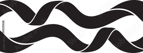 Black and white abstract wavy lines design element pattern