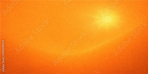 Abstract orange vector background with a warm golden sun and glowing yellow light effects featuring artistic motion waves and energy patterns for a hot modern wallpaper design