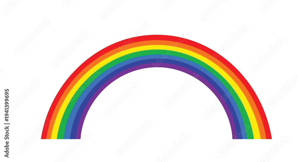 Obraz premium Colorful rainbow arch against a white background silhouette